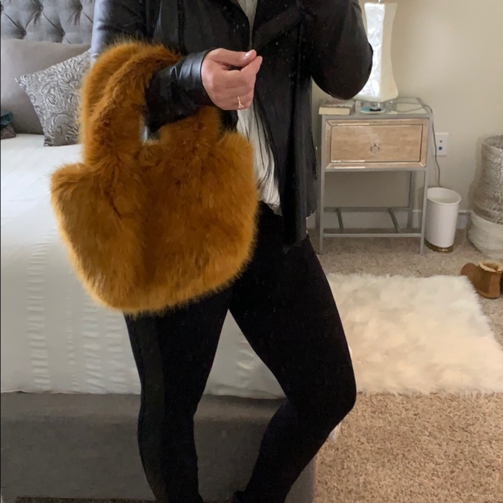 J. Crew Mini Tote in Faux Shearling